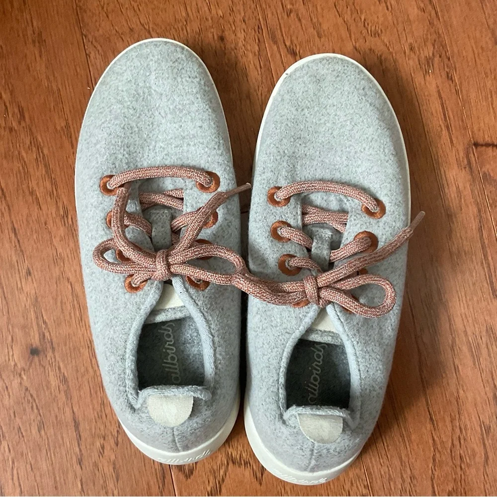 Allbirds Super Light Light Grey, Brown Laces Merino Wool Sneakers Size 6